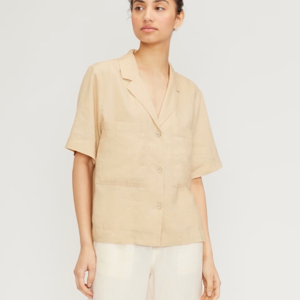 NWT | Everlane | The Linen Workwear Shirt in Warm Khaki